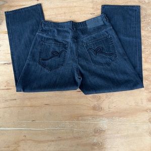 Rocawear Men’s Jeans 36x31 Black Regular Fit Hip Hop Jay Z Wide Straight Leg.